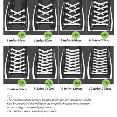 shoelace length for 10 eyelets.